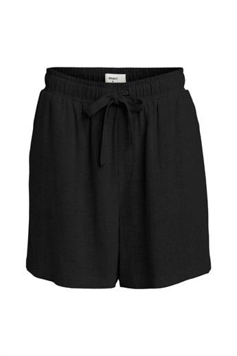 Sahna HW linen shorts, Black